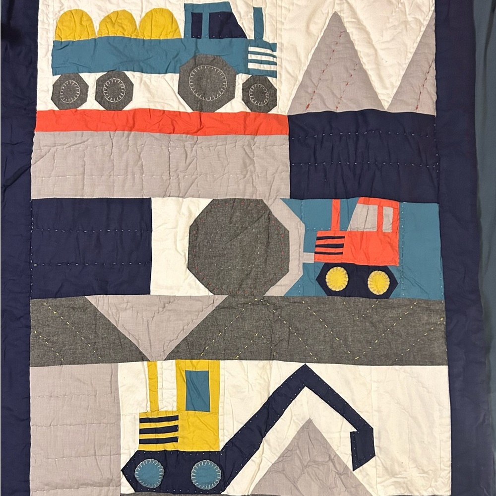 Pottery Barn Kids Jax construction toddler quilt